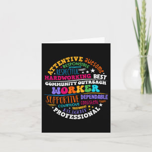 Groovy Community Outreach Worker Back To School  Card