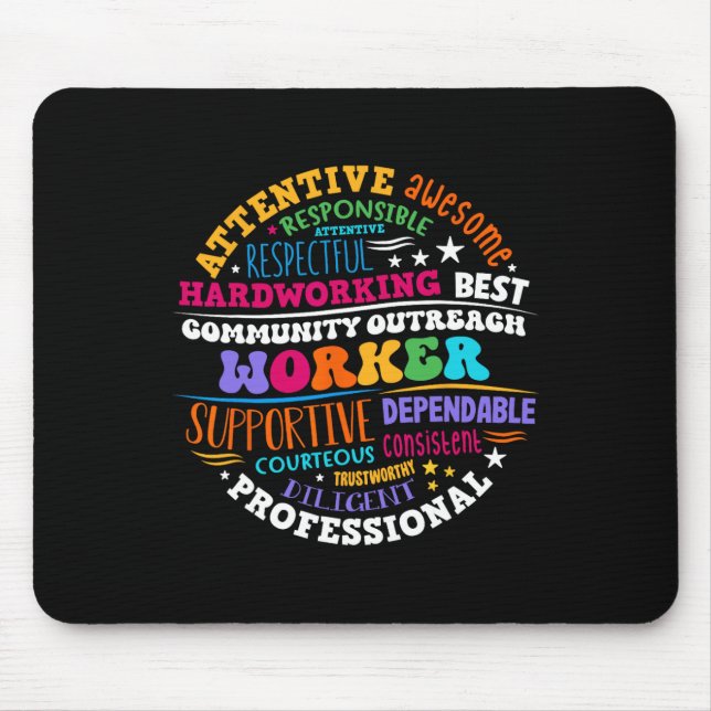 Groovy Community Outreach Worker Back To School  Mouse Pad (Front)