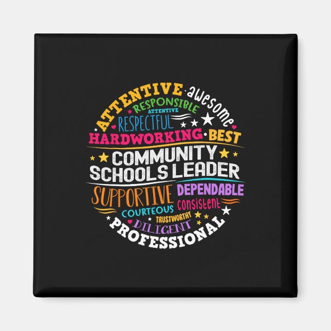 Groovy Community Schools Leader Spreading Positivi Magnet (Front)