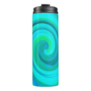 Groovy Cool Abstract Aqua Liquid Art Swirl Thermal Tumbler
