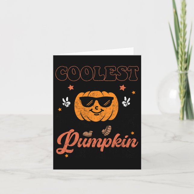 Groovy Coolest Pumpkin In The Patch Halloween For  Card (Front)