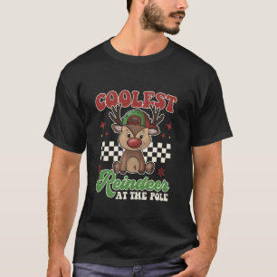 Groovy Coolest Reindeer At The Pole T-Shirt