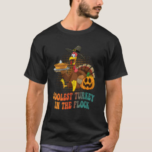 Groovy Coolest Turkey In The Flock Turkey hat pump T-Shirt