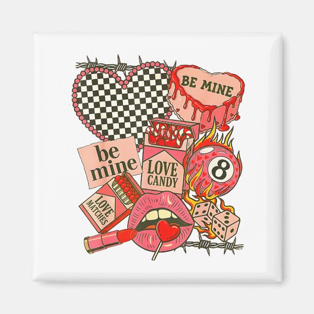 Groovy Coquette Western Valentines Day Collage Cli Magnet (Front)