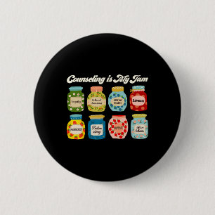 Groovy Counseling Is My Jam School Psychologist Co 6 Cm Round Badge
