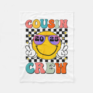Groovy Cousin Crew 2025 Summer Vacation Beach Fami Fleece Blanket
