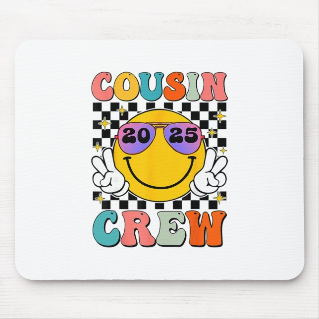 Groovy Cousin Crew 2025 Summer Vacation Beach Fami Mouse Pad (Front)