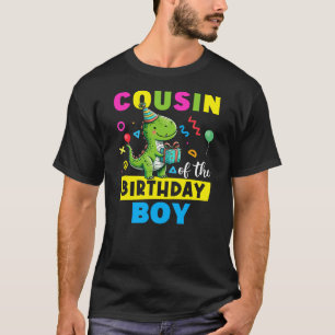 Groovy Cousin of the Birthday Boy Dinosaur Family  T-Shirt
