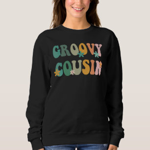 Groovy Cousin Retro Matching Family Baby Shower Sweatshirt