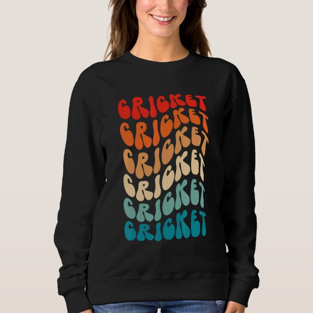 Groovy Cricket For Girl Women Retro 70s Hippie Boh Sweatshirt (Front)