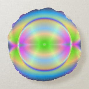 Groovy Crystal Planet Round Cushion