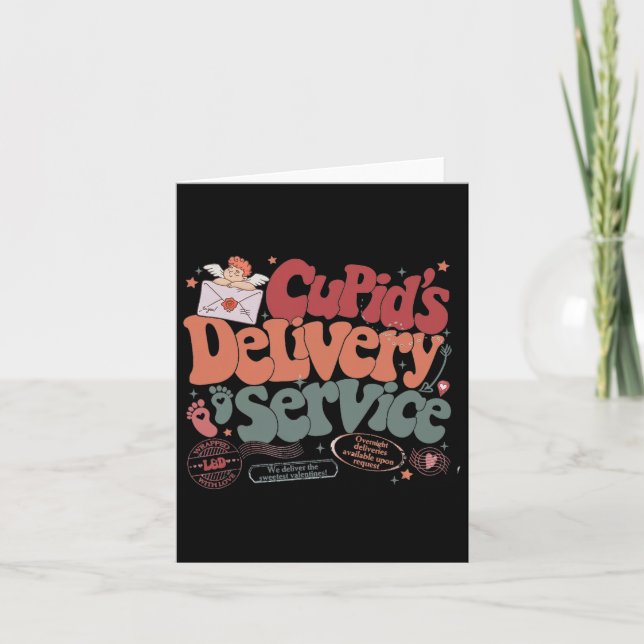 Groovy Cupid's Delivery Service Labour And Deliver Card (Front)