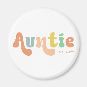 Groovy Custom Auntie Established   Gifts for Aunt  Magnet