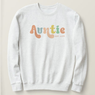 Groovy Custom Auntie Established   Gifts for Aunt Sweatshirt