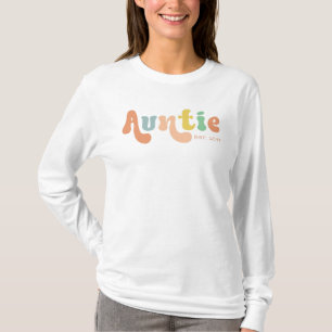 Groovy Custom Auntie Established   Gifts for Aunt T-Shirt