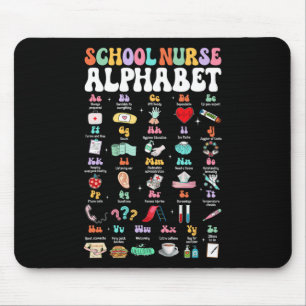 Groovy Cute Abc School Nurse Alphabet Back To Scho Mouse Pad