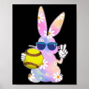 Groovy Cute Easter Bunny Softll Easter Day Men Boy Poster