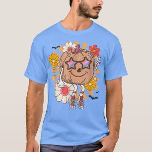 Groovy Cute Pumpkin Face Boys Kids Funny Halloween T-Shirt