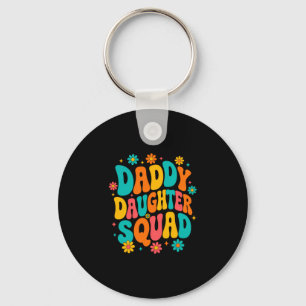 Groovy daddy daughter squad dad and daughter key ring