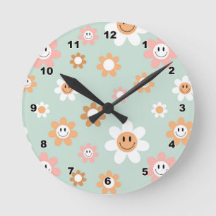 Groovy Daisies Wall Clock