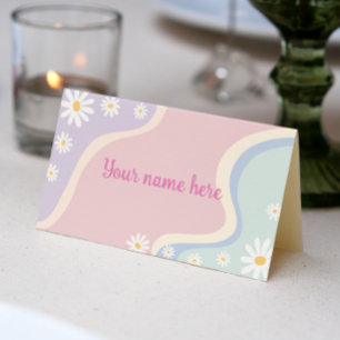 Groovy Daisy Birthday Party Place Card