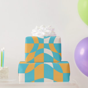 Groovy Daisy Floral Chequerboard, Y2K 90s  Wrappin Wrapping Paper