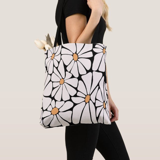  Groovy Daisy Flower Retro  Tote Bag (Close Up)