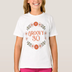 Groovy Daisy Hippie Flower & Leaf Birthday T-Shirt