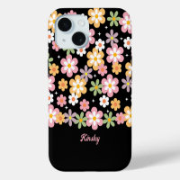 Groovy Daisy Pattern w/ Name Black
