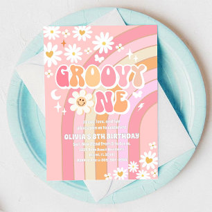 Groovy Daisy Retro Birthday Invitation