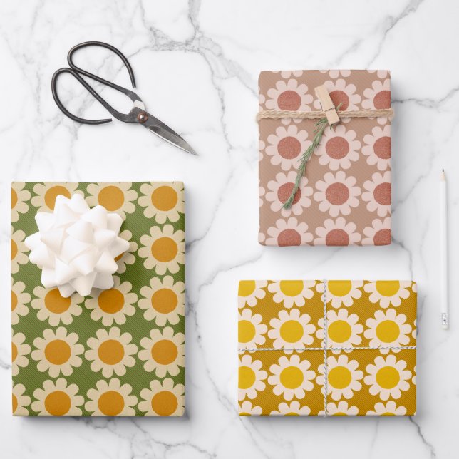 Groovy Daisy  Wrapping Paper Sheet (Front)