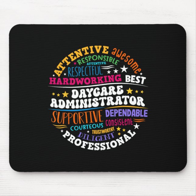 Groovy Daycare Administrator Childcare Provider Af Mouse Pad (Front)