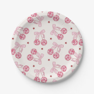 Groovy Disco Ball Cherry Paper Plates