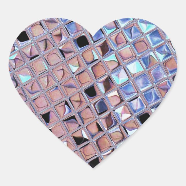 Groovy Disco Ball Mirror Ball Disco Globe Heart Sticker (Front)