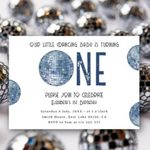 Groovy Disco Dancing Baby First Birthday Invitation