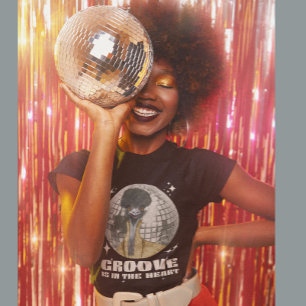 Groovy Disco Emu Bird   Groove Is In The Heart T-Shirt