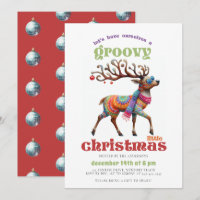 Groovy Disco Hippie Reindeer Funny Christmas Party