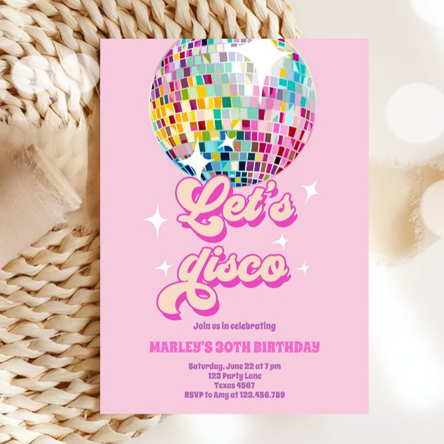 Groovy Disco Party Retro 70s Let's Disco Birthday  Invitation (Creator Uploaded)