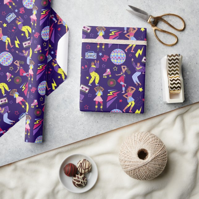 Groovy Disco Party Retro 80s Discoball Wrapping Paper (Crafts)