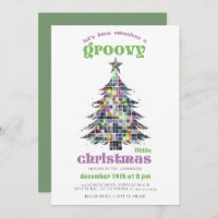 Groovy Disco Tree Retro Green Pink Christmas Party