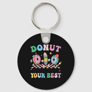 Groovy Donut Stress Just Do Your Best Test Day Tea Key Ring
