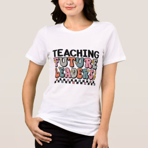 Groovy Earth Tones Teacher Quote Art Tri-Blend Shirt