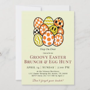 Groovy Easter Brunch Egg Hunt Invitation