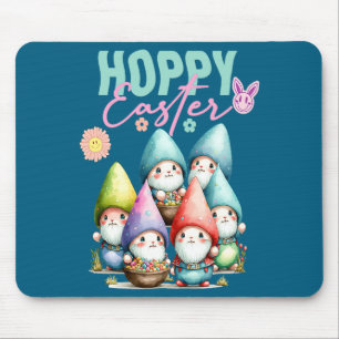 Groovy Easter Bunny Spring Gnomes Easter Egg Hunti Mouse Pad