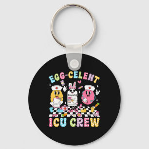 Groovy Easter Day Egg-celent Icu Crew Bunny Nurse Key Ring