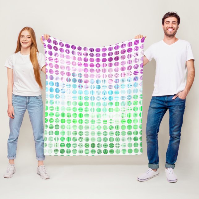 Groovy Eclectic Boho Abstract Toric Pride Flag Fleece Blanket (In Situ)