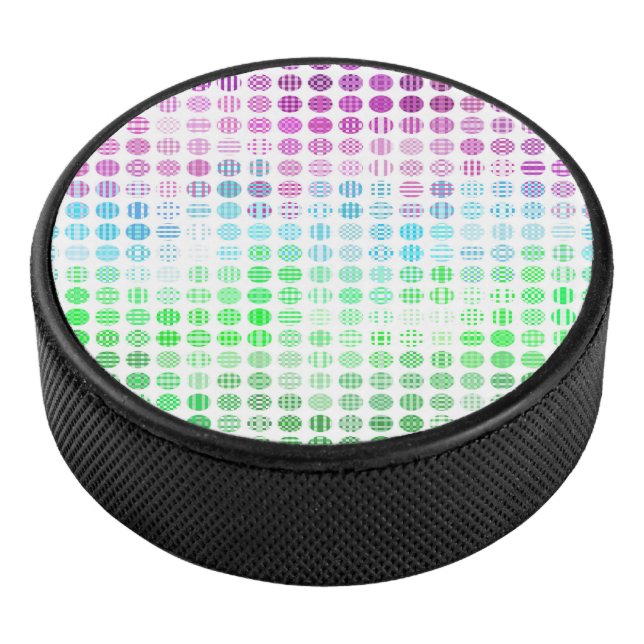 Groovy Eclectic Boho Abstract Toric Pride Flag Hockey Puck (3/4)