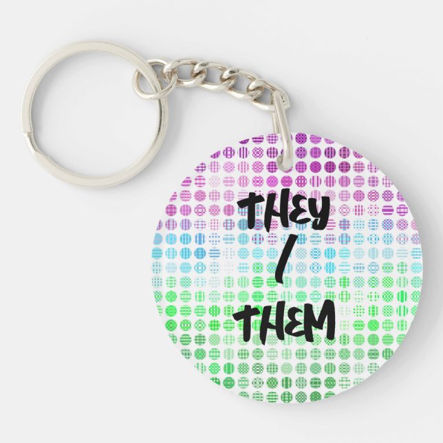 Groovy Eclectic Boho Abstract Toric Pride Flag Key Ring (Front)