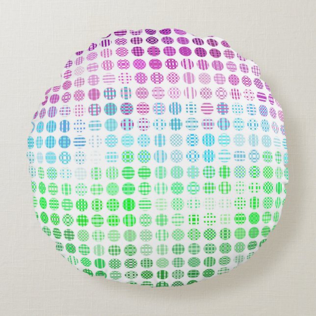 Groovy Eclectic Boho Abstract Toric Pride Flag Round Cushion (Front)