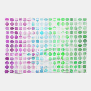Groovy Eclectic Boho Abstract Toric Pride Flag Tea Towel